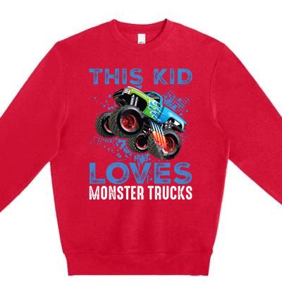 Monster Trucks Are My Jam For Boy Premium Crewneck Sweatshirt