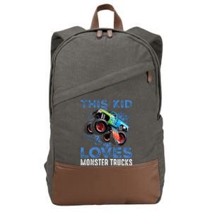 Monster Trucks Are My Jam For Boy Cotton Canvas Backpack