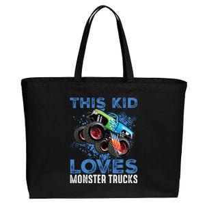 Monster Trucks Are My Jam For Boy Cotton Canvas Jumbo Tote