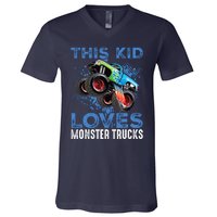 Monster Trucks Are My Jam For Boy V-Neck T-Shirt