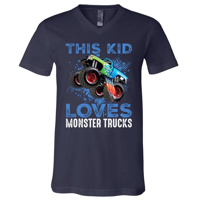 Monster Trucks Are My Jam For Boy V-Neck T-Shirt