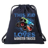 Monster Trucks Are My Jam For Boy Drawstring Bag