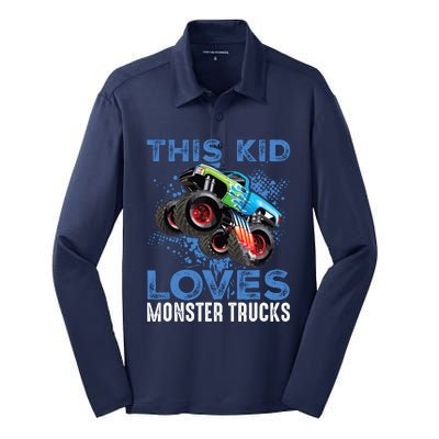 Monster Trucks Are My Jam For Boy Silk Touch Performance Long Sleeve Polo