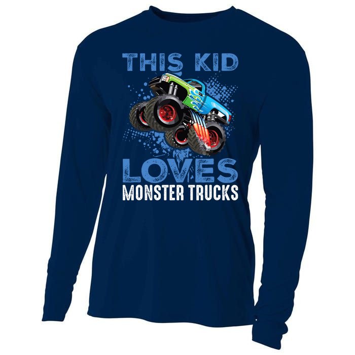 Monster Trucks Are My Jam For Boy Cooling Performance Long Sleeve Crew