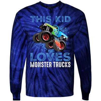 Monster Trucks Are My Jam For Boy Tie-Dye Long Sleeve Shirt