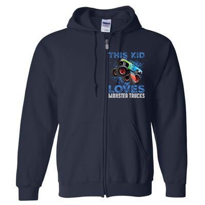 Monster Trucks Are My Jam For Boy Full Zip Hoodie