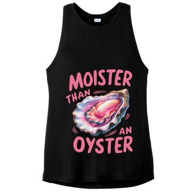 Moister Than An Oyster Inappropriate Shellfish Ladies PosiCharge Tri-Blend Wicking Tank