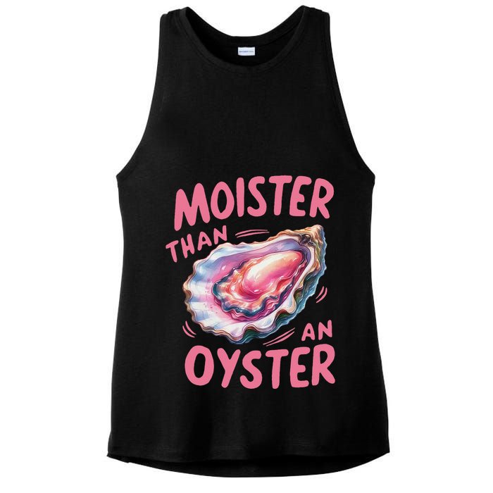 Moister Than An Oyster Inappropriate Shellfish Ladies PosiCharge Tri-Blend Wicking Tank