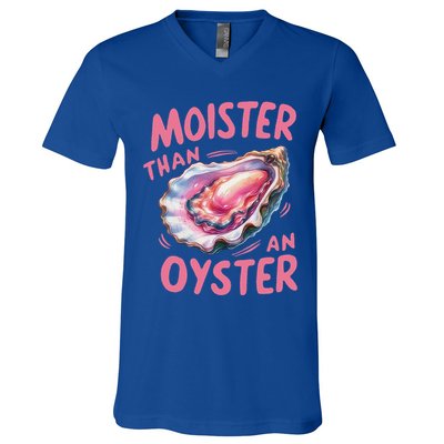 Moister Than An Oyster Inappropriate Shellfish V-Neck T-Shirt