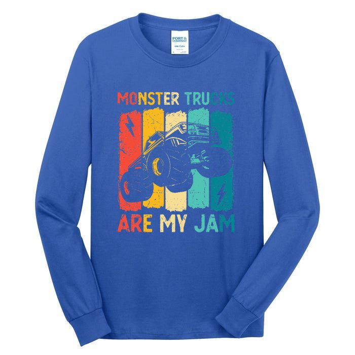 Monster Trucks Are My Jam Retro Vintage Monster Truck Tall Long Sleeve T-Shirt