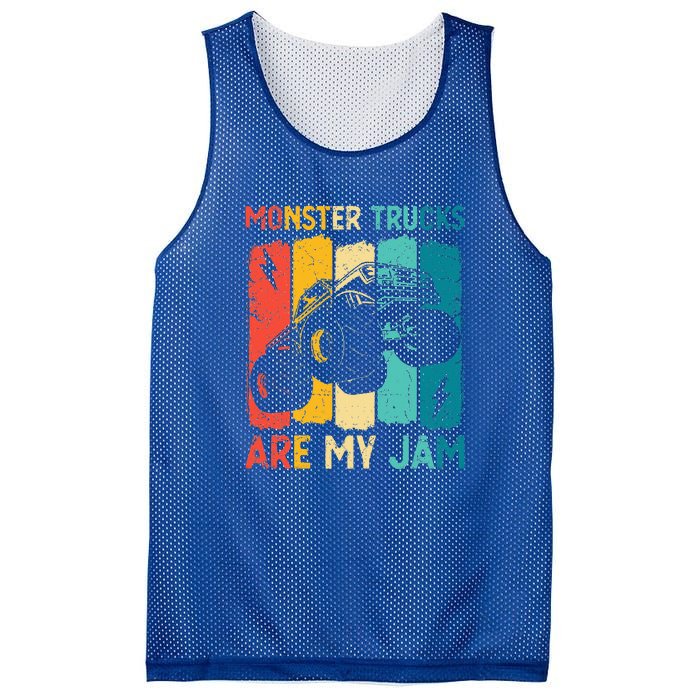 Monster Trucks Are My Jam Retro Vintage Monster Truck Mesh Reversible Basketball Jersey Tank