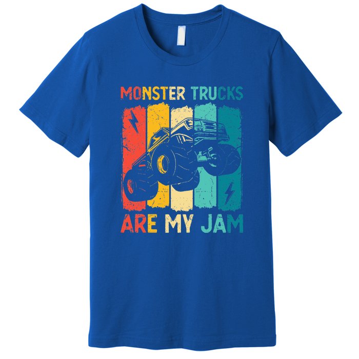 Monster Trucks Are My Jam Retro Vintage Monster Truck Premium T-Shirt