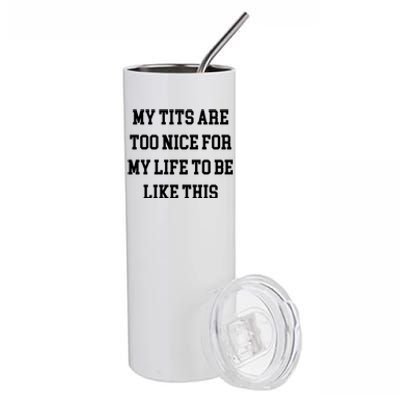 My Tits Are Too Nice For My Life To Be Stainless Steel Tumbler