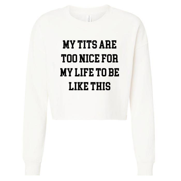 My Tits Are Too Nice For My Life To Be Cropped Pullover Crew