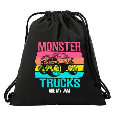 Monster Trucks Are My Jam Engines Truck Car Lovers Trucker Gift Drawstring Bag