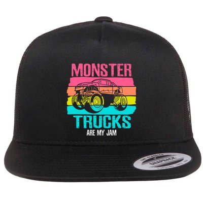 Monster Trucks Are My Jam Engines Truck Car Lovers Trucker Gift Flatbill Hat