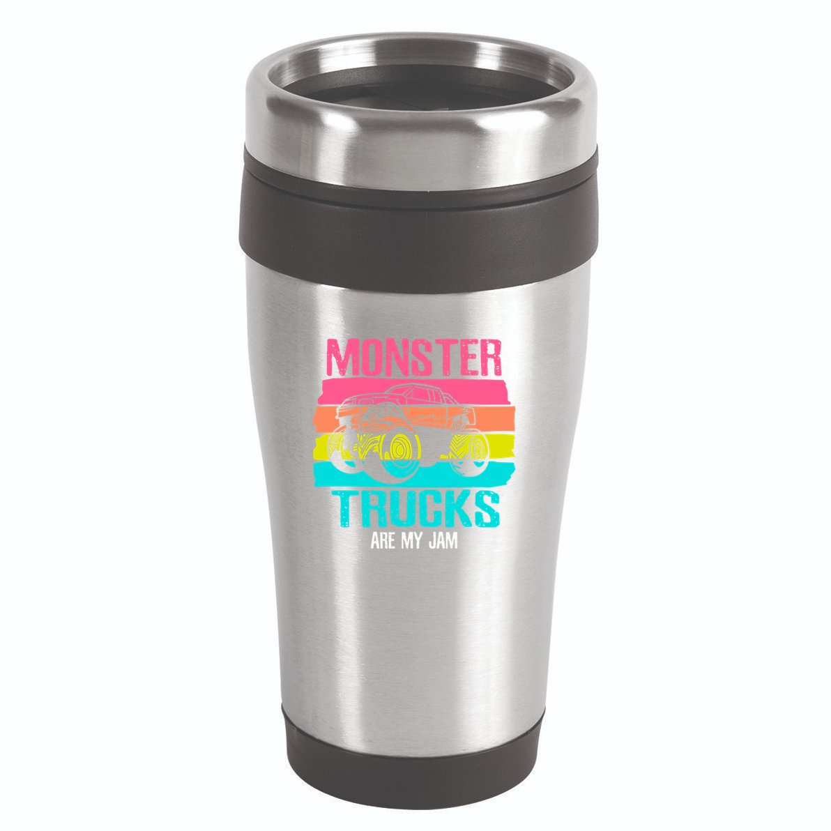 Monster Trucks Are My Jam Engines Truck Car Lovers Trucker Gift 16oz Travel Tumbler
