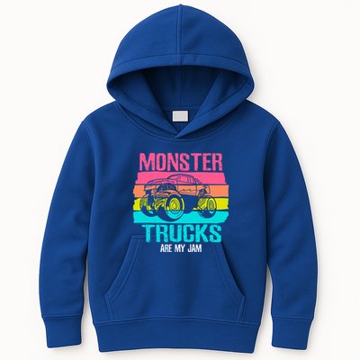 Monster Trucks Are My Jam Engines Truck Car Lovers Trucker Gift Kids Hoodie