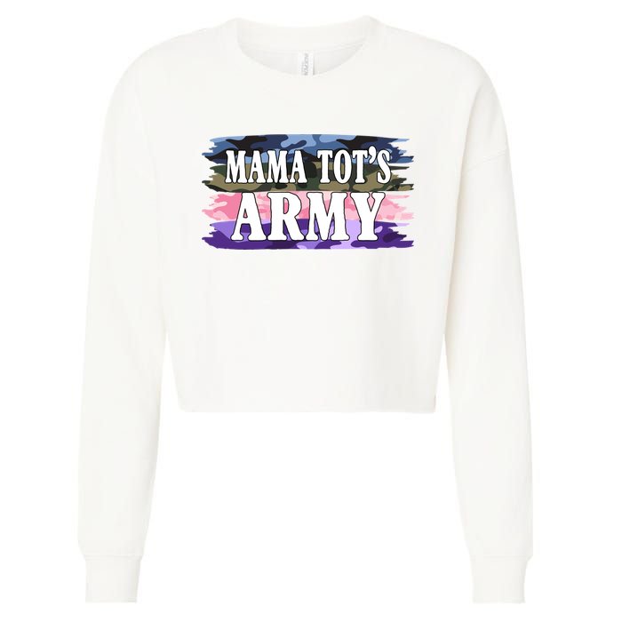 Mama Tots Army Cropped Pullover Crew