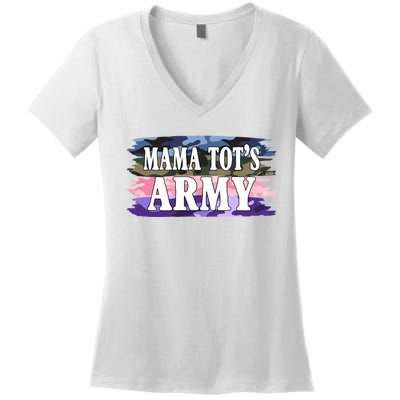 Mama Tots Army Women's V-Neck T-Shirt