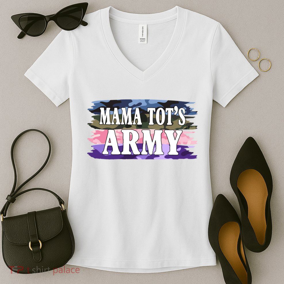 Mama Tots Army Women's V-Neck T-Shirt