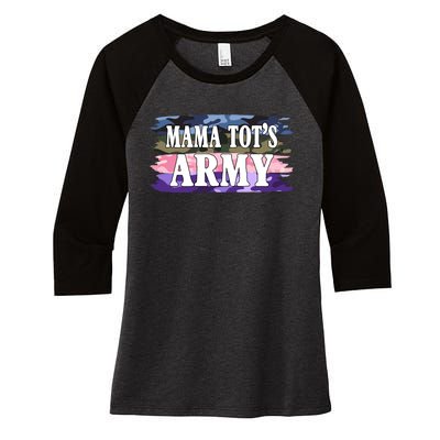 Mama Tots Army Women's Tri-Blend 3/4-Sleeve Raglan Shirt