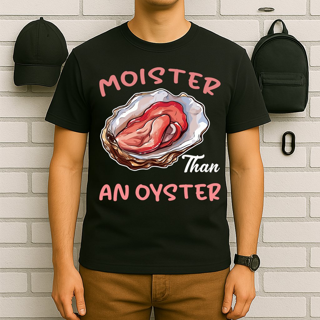 Moister Than An Oyster Funny Inappropriate Adult Humor T-Shirt