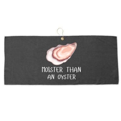 Moister Than An Oyster Shucking Funny Shellfish Shucker Large Microfiber Waffle Golf Towel