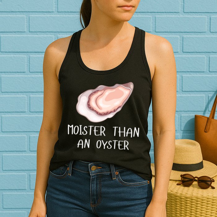 Moister Than An Oyster Shucking Funny Shellfish Shucker Womens Tank Top