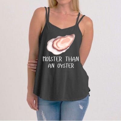 Moister Than An Oyster Shucking Funny Shellfish Shucker Women's Strappy Tank