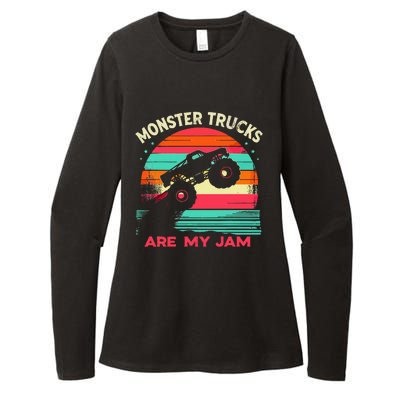 Monster Trucks Are My Jam Sunset Womens CVC Long Sleeve Shirt