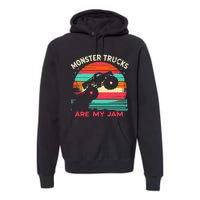 Monster Trucks Are My Jam Sunset Premium Hoodie