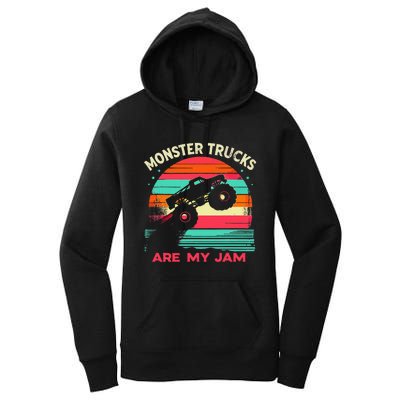 Monster Trucks Are My Jam Sunset Women's Pullover Hoodie