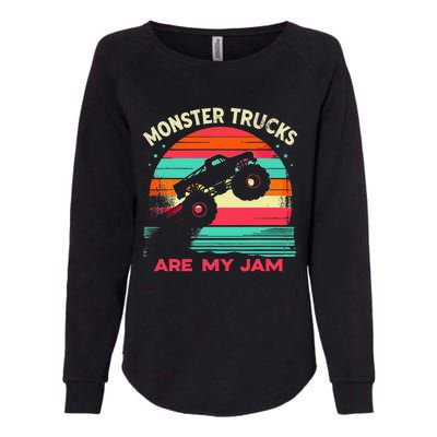 Monster Trucks Are My Jam Sunset Womens California Wash Sweatshirt