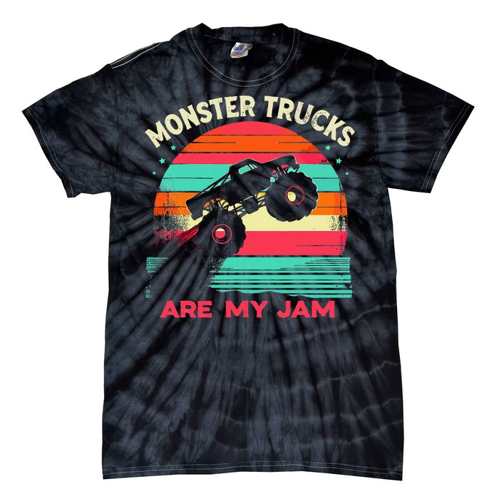 Monster Trucks Are My Jam Sunset Tie-Dye T-Shirt