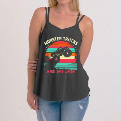 Monster Trucks Are My Jam Sunset Women's Strappy Tank