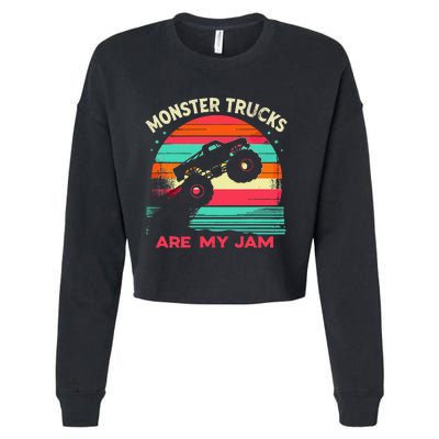 Monster Trucks Are My Jam Sunset Cropped Pullover Crew