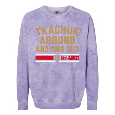 Tkachuk Around and Find Out Florida Hockey Colorblast Crewneck Sweatshirt