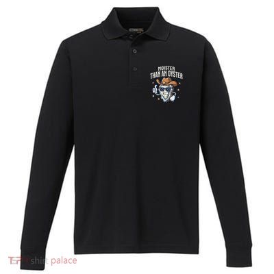 Moister Than An Oyster Funny Inappropriate Offensive Performance Long Sleeve Polo