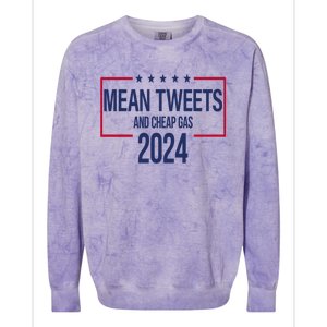 Mean Tweets And Cheap Gas 2024 President Donald Trump Colorblast Crewneck Sweatshirt