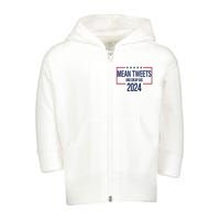 Mean Tweets And Cheap Gas 2024 President Donald Trump Toddler Zip Fleece Hoodie