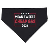 Mean Tweets And Cheap Gas 2024 ProTrump American Flag USA-Made Doggie Bandana