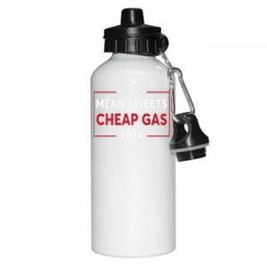 Mean Tweets And Cheap Gas 2024 ProTrump American Flag Aluminum Water Bottle