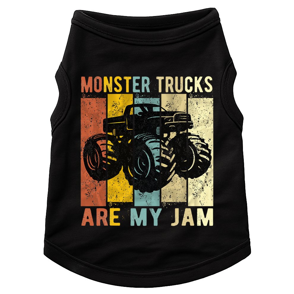Monster Trucks Are My Jam Vintage Retro Monster Truck Doggie Tank