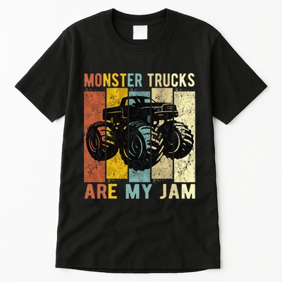 Monster Trucks Are My Jam Vintage Retro Monster Truck Tall T-Shirt