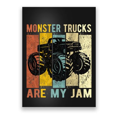 Monster Trucks Are My Jam Vintage Retro Monster Truck Poster