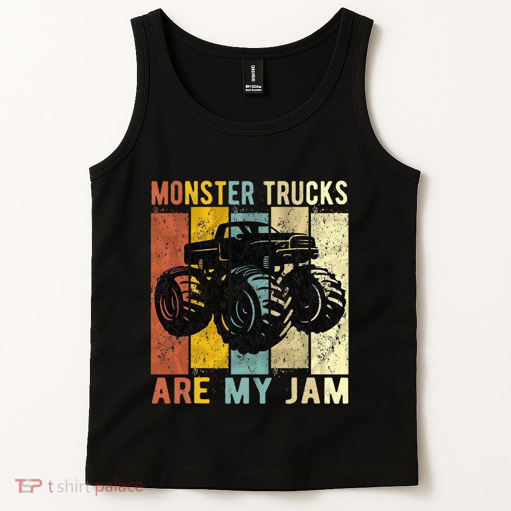 Monster Trucks Are My Jam Vintage Retro Monster Truck Tank Top