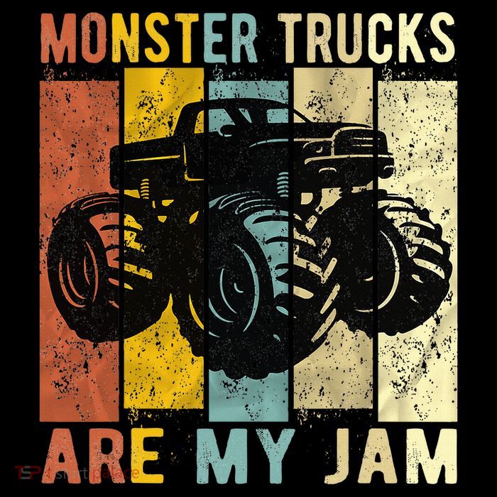 Monster Trucks Are My Jam Vintage Retro Monster Truck Tank Top