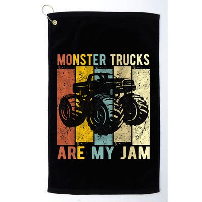 Monster Trucks Are My Jam Vintage Retro Monster Truck Golf Towel