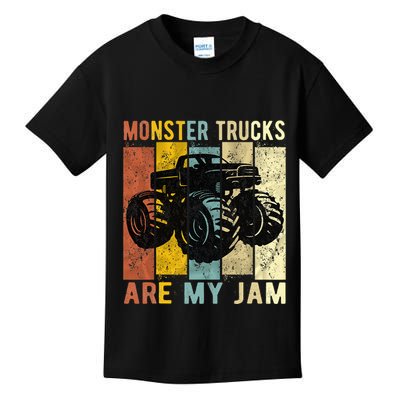 Monster Trucks Are My Jam Vintage Retro Monster Truck Kids T-Shirt